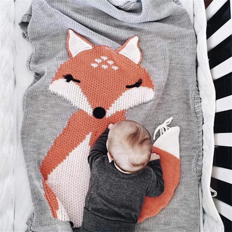 "Foxy The Fox" Warm Knit Children's Blanket - The Palm Beach Baby