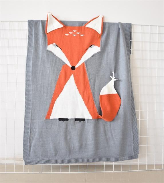 "Foxy The Fox" Warm Knit Children's Blanket - The Palm Beach Baby
