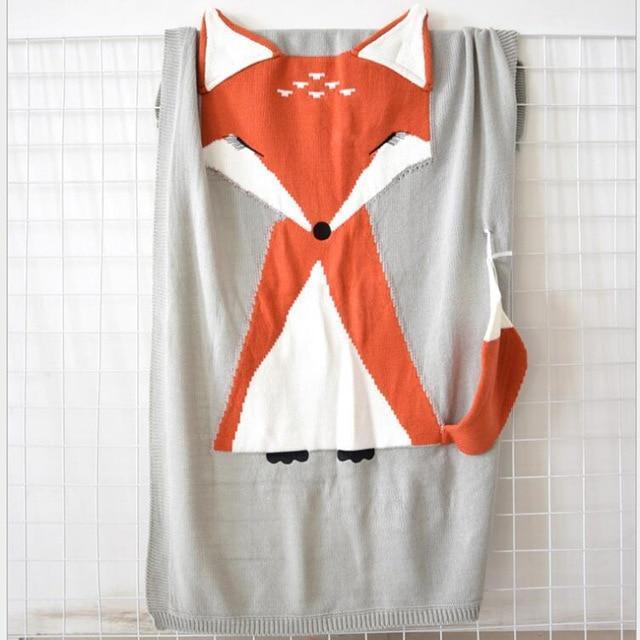 "Foxy The Fox" Warm Knit Children's Blanket - The Palm Beach Baby