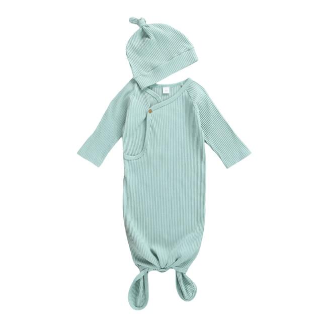 "Morgan" Infant's Sleeping Gowns  + Matching Cap - The Palm Beach Baby