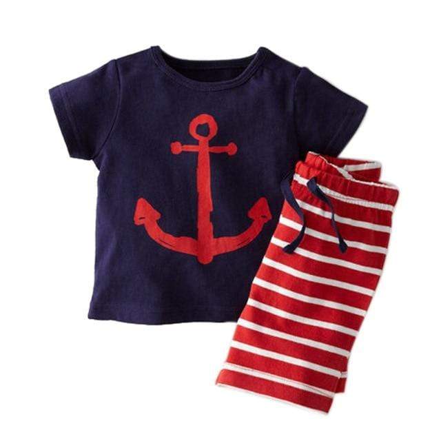 "a day at the beach" 2 pc themed shorts set 1 / 12m