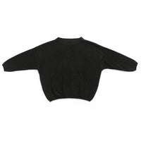 black children's knit pullover sweater with long sleeves for toddlers