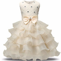 'Solange Marie' Crystal Bodice Formal Baby Dress with Bow and Ruffles - The Palm Beach Baby