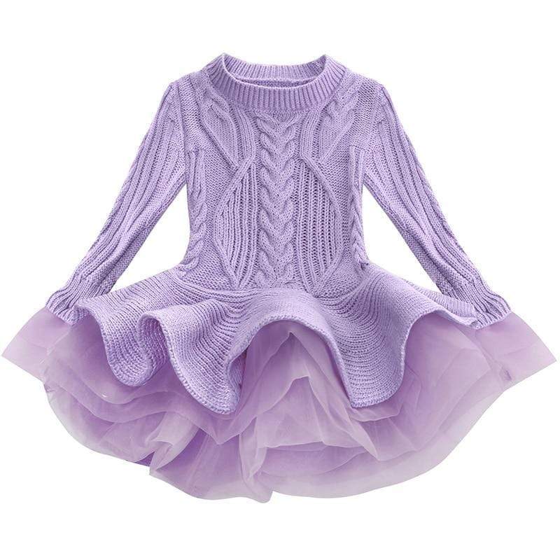 "Daniella" Winter Knit Tutu Dress - The Palm Beach Baby