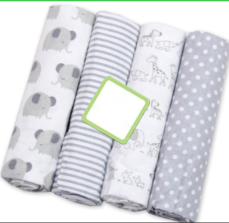 Baby Swaddle grey 4PC Baby Baby Swaddle Blanket Set -The Palm Beach Baby