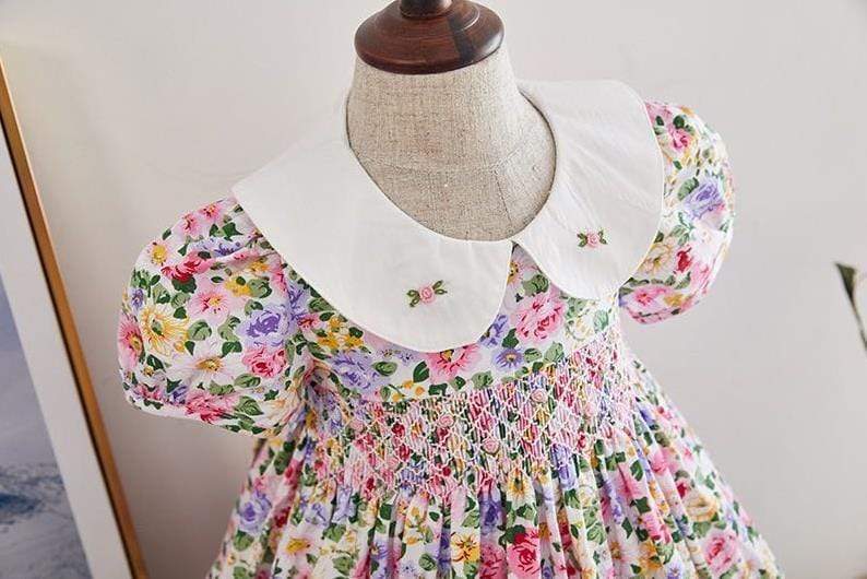 "Cammi" English Floral Dress - The Palm Beach Baby