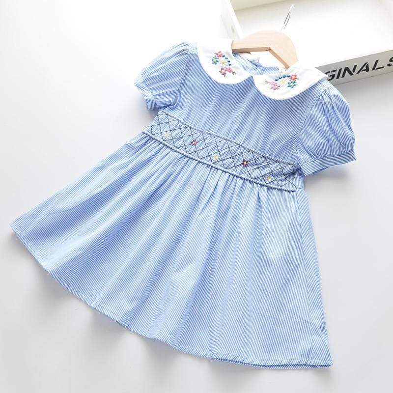 "Callie" Embroidered Smocked Dress - The Palm Beach Baby