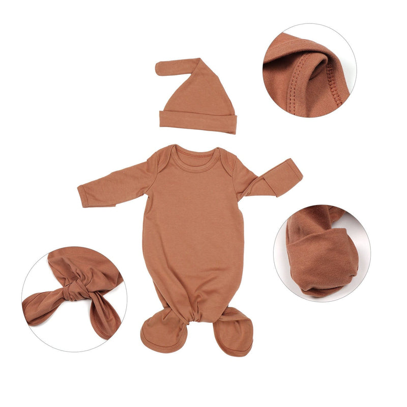 Newborn Anti-kick Ribbed Cotton Sleeping Gown -The Palm Beach Baby