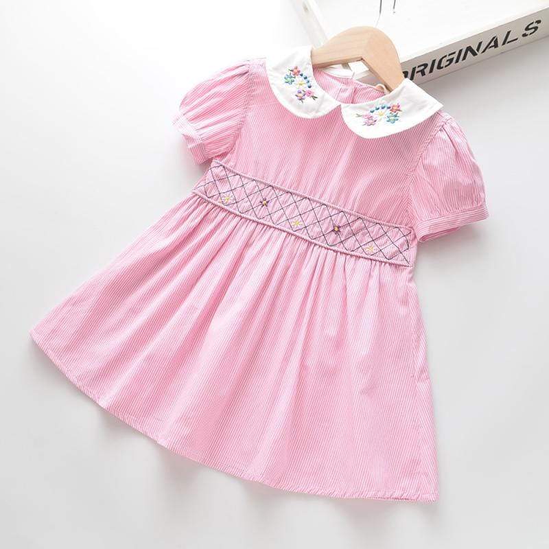"Callie" Embroidered Smocked Dress - The Palm Beach Baby