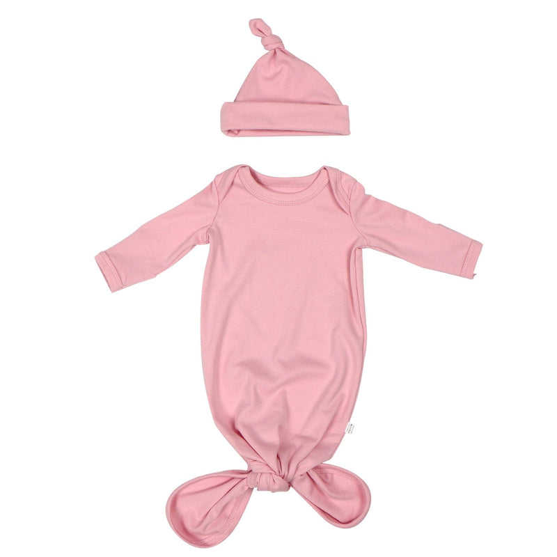 Pink Newborn Anti-kick Ribbed Cotton Sleeping Gown -The Palm Beach Baby