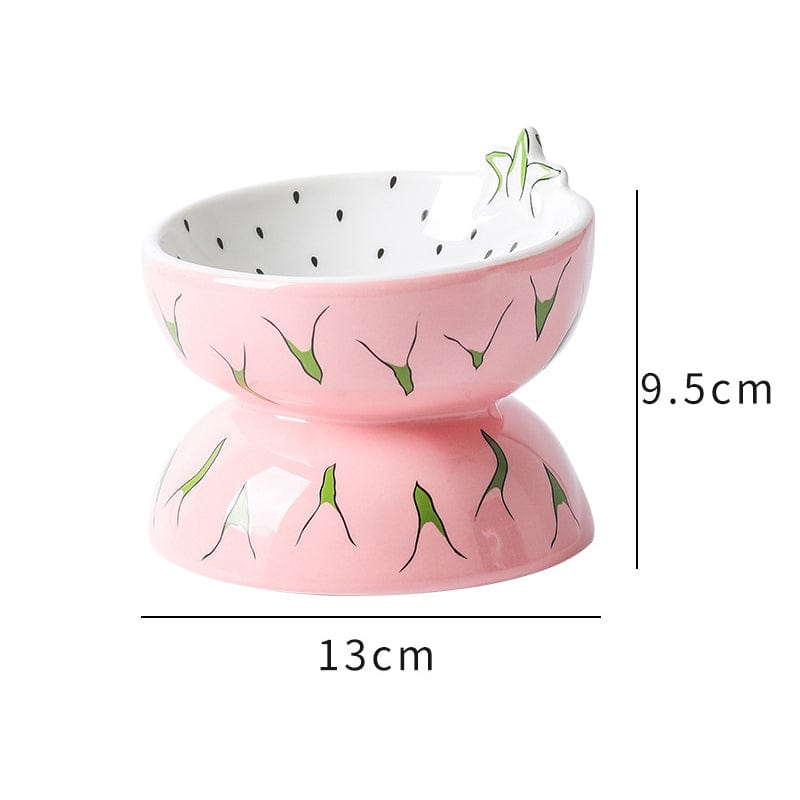 Cute Fruit-Themed Ceramic Cat/Small Dog Bowl - The Palm Beach Baby