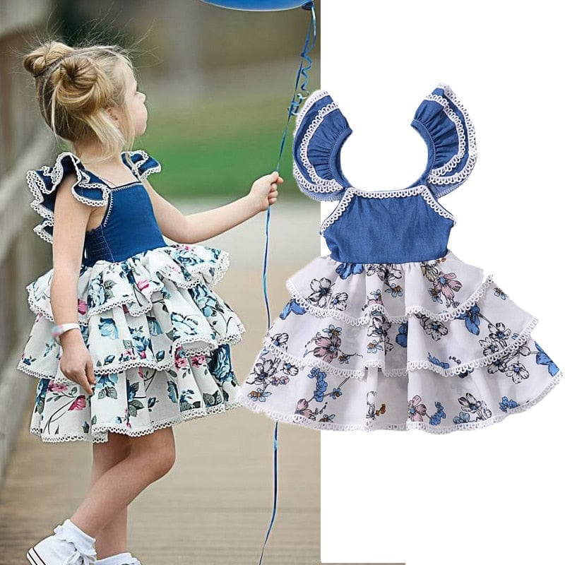 Baby & Kids Apparel BN904 blue / 2T "Crissy" Tiered Fashion Dress -The Palm Beach Baby