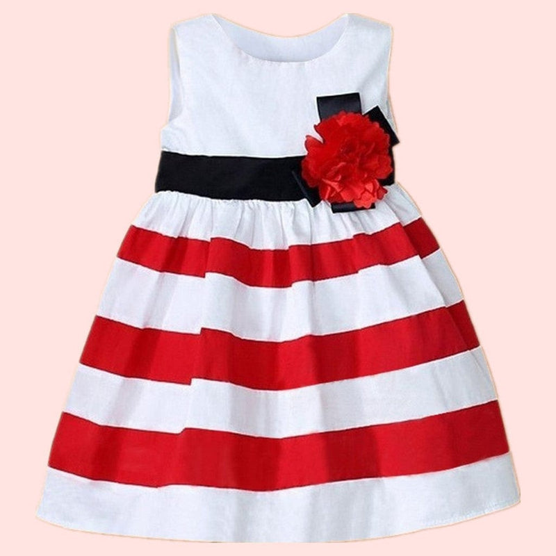 Baby & Kids Apparel "Delaney" Striped Party Dress -The Palm Beach Baby
