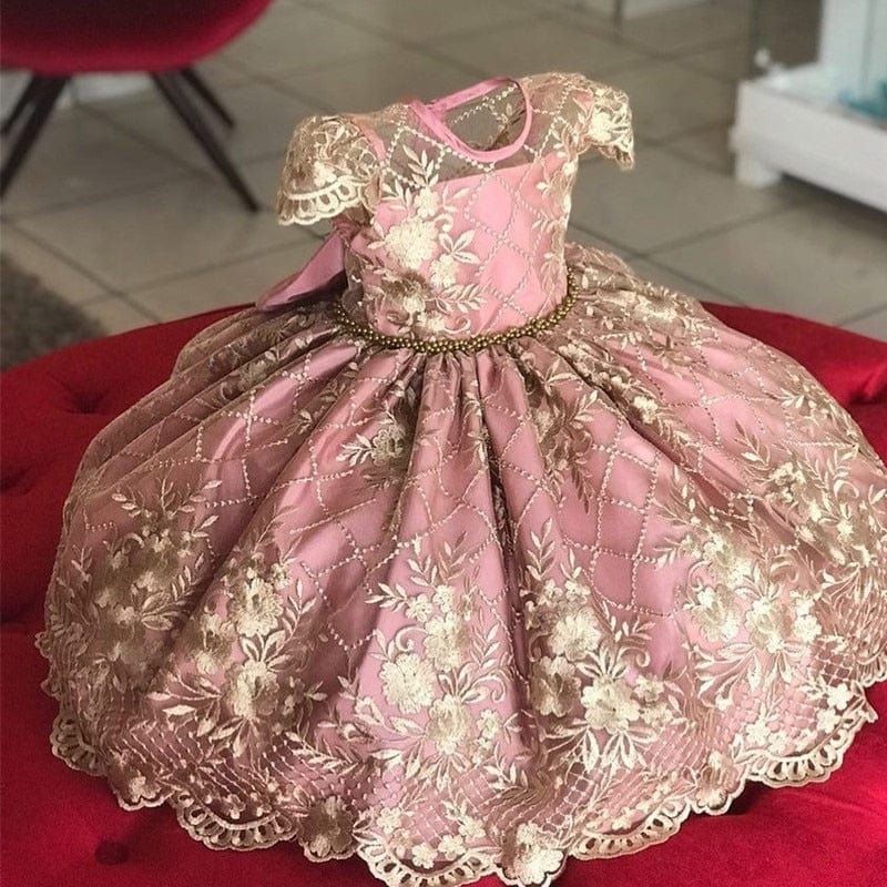 babies and kids clothes 712 / 4T "Drucilla" Brocade Special Occasion Dress -The Palm Beach Baby
