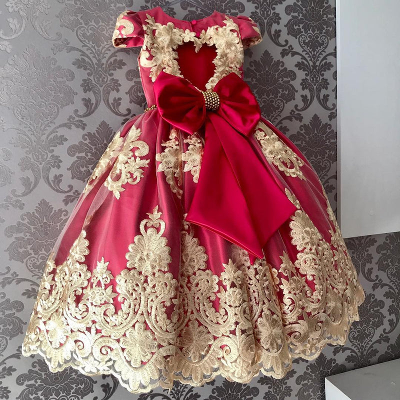 babies and kids clothes 713 / 4T "Drucilla" Brocade Special Occasion Dress -The Palm Beach Baby