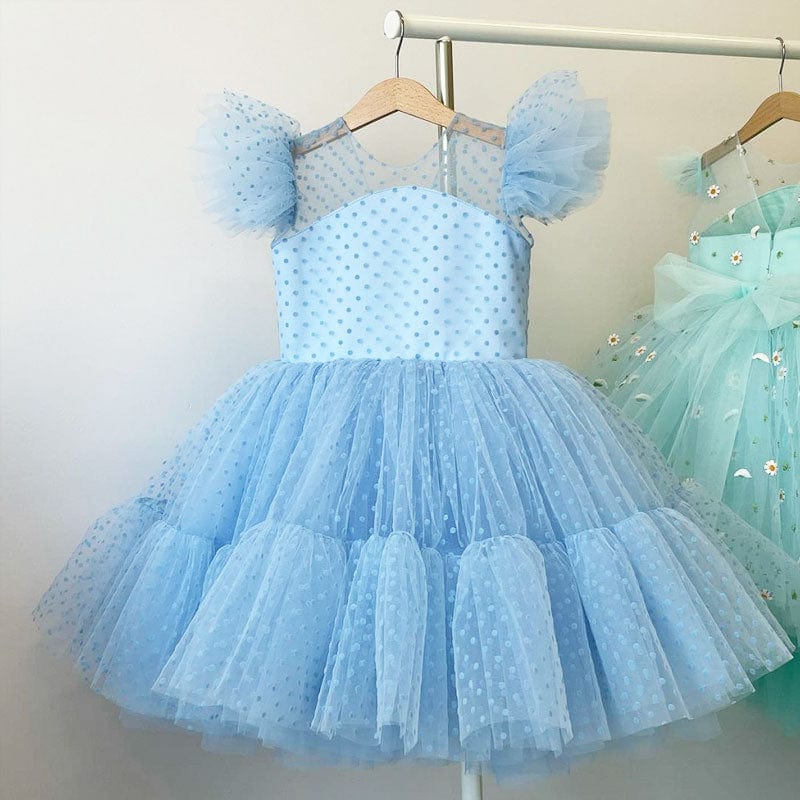 babies and kids clothes 747 Blue / 4T "Drucilla" Brocade Special Occasion Dress -The Palm Beach Baby
