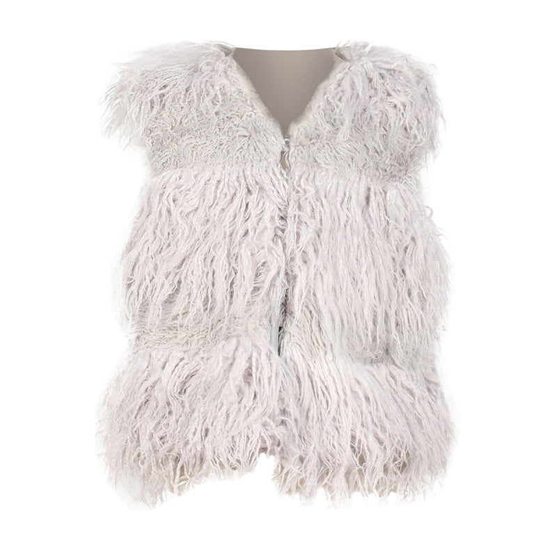 kids and babies Gray / 12-18 Months / United States Lush Faux Fur Little Girls Vest -The Palm Beach Baby