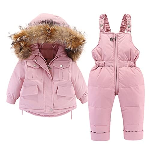 kids and babies Type 1 pink / 3T / United States 2 PC Set Winter Down Snowsuit -The Palm Beach Baby