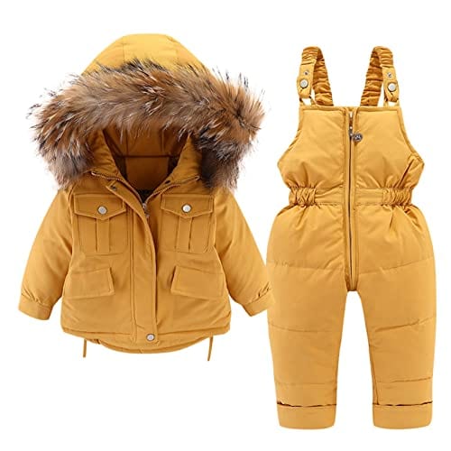 kids and babies Type 1 yellow / 3T / United States 2 PC Set Winter Down Snowsuit -The Palm Beach Baby