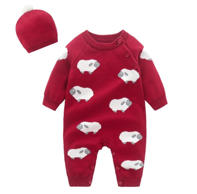 kids and babies BH7089 Red / 3M "Lucy" Baby's Ruffled Romper -The Palm Beach Baby