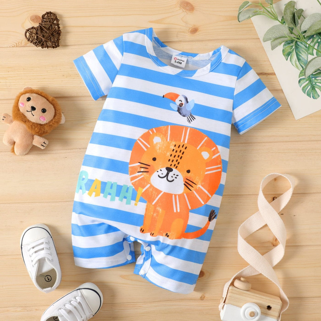 kids and babies Color block / 0-3 Months "Baby Lion" Cute Baby's Romper -The Palm Beach Baby
