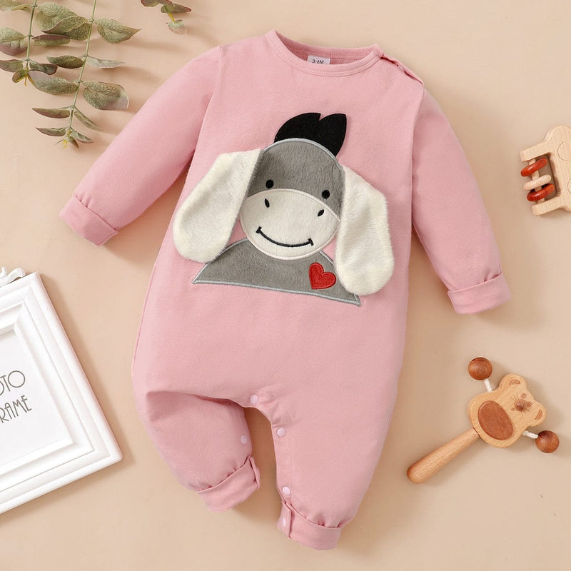 kids and babies Pink / 0-3 Months "Donkey Baby" Adorable Romper -The Palm Beach Baby