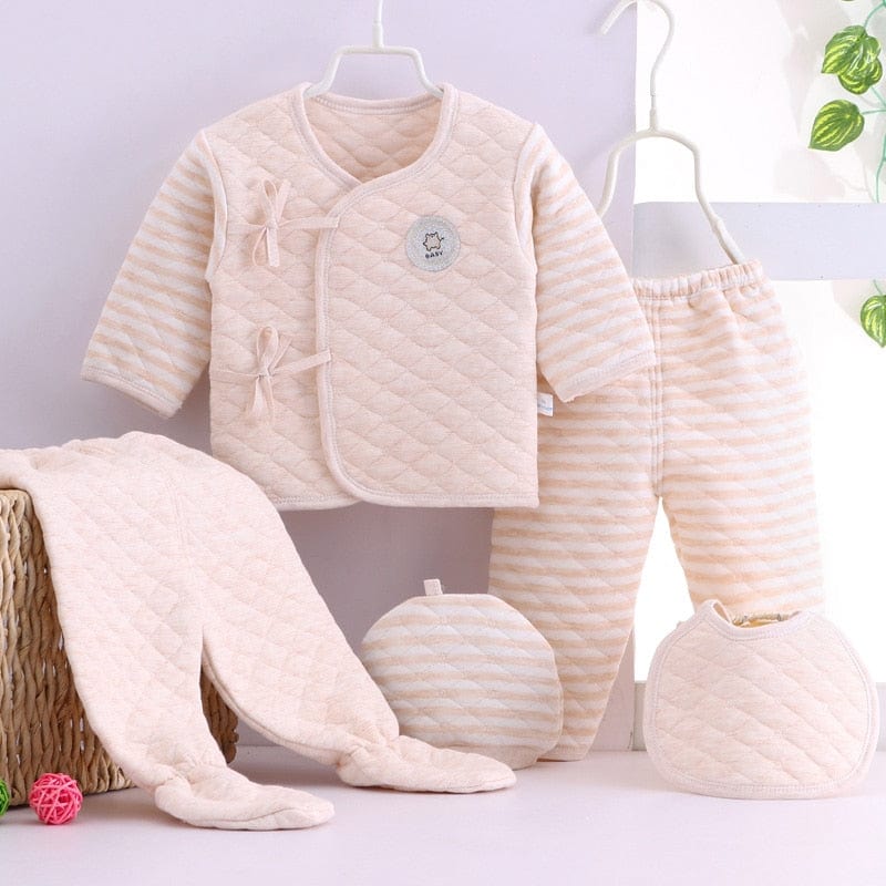 kids and babies 15 / 0-3M 5PC Newborn Baby's Quilted Cotton Layette Set 2 -The Palm Beach Baby