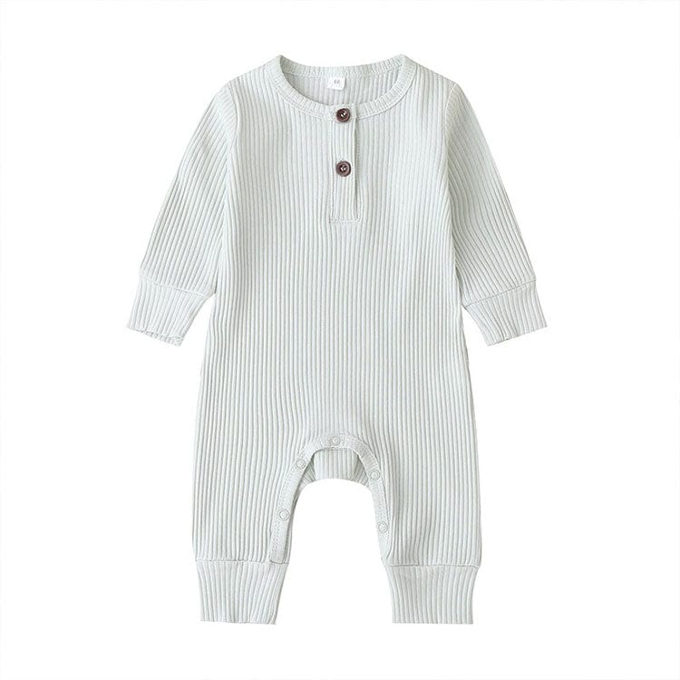 kids and babies Beige / 3M "Connor" Ribbed Knit Romper -The Palm Beach Baby