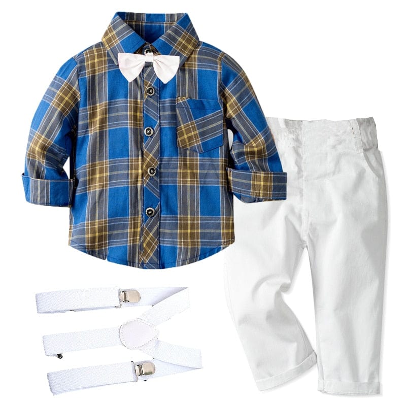 kids and babies blue shirt / 12M / China 4 PC Boys Winter Pant Sets -The Palm Beach Baby