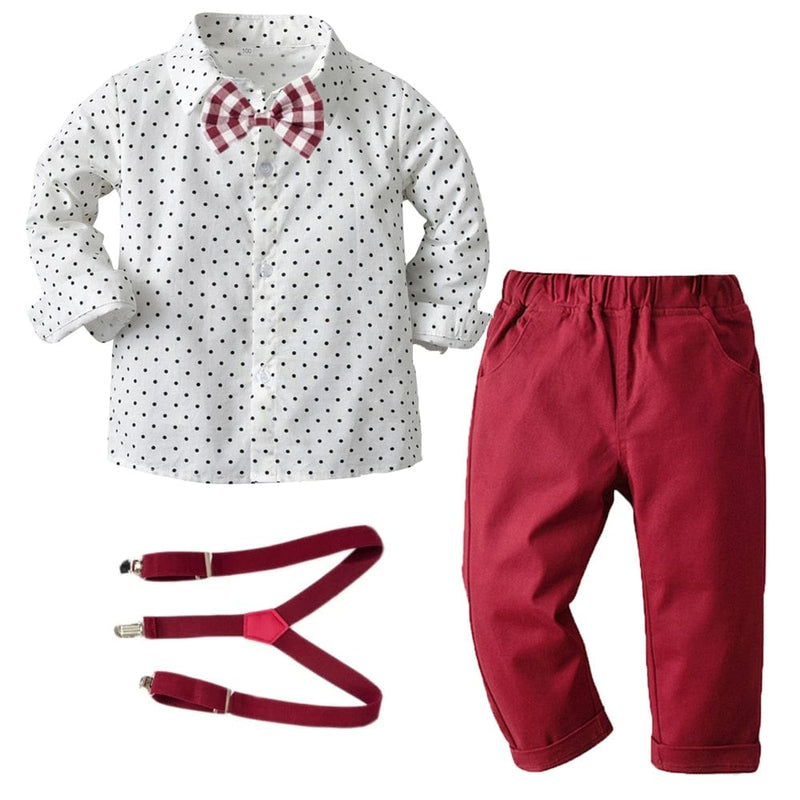 kids and babies PLAID BOW / 12M / China 4 PC Boys Winter Pant Sets -The Palm Beach Baby
