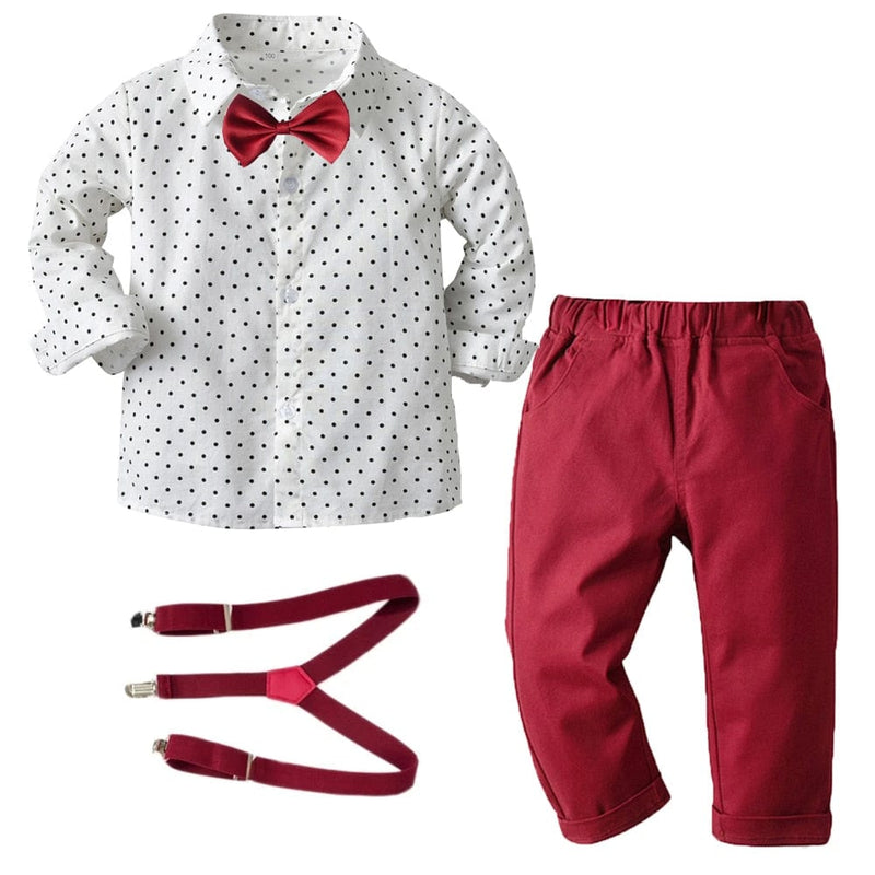 kids and babies RED BOW / 12M / China 4 PC Boys Winter Pant Sets -The Palm Beach Baby