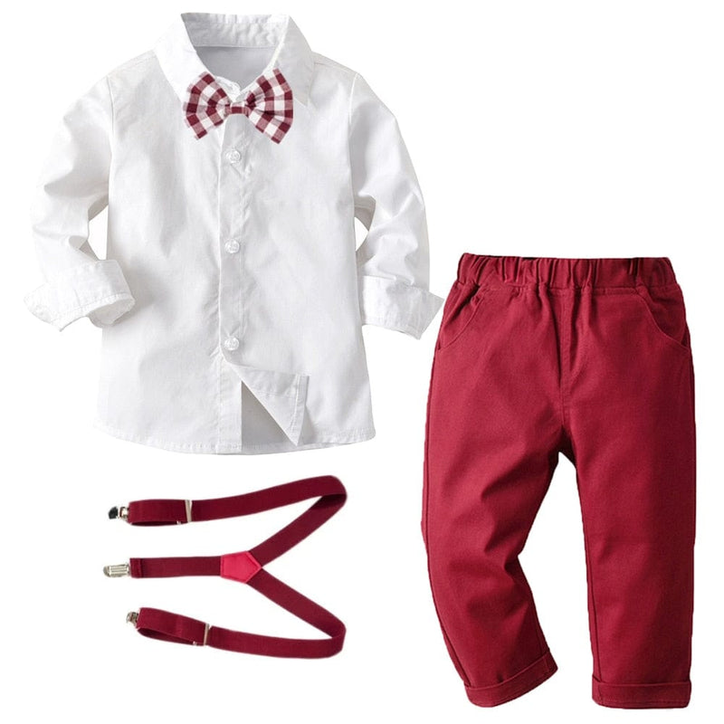kids and babies solid white shirt / 12M / China 4 PC Boys Winter Pant Sets -The Palm Beach Baby