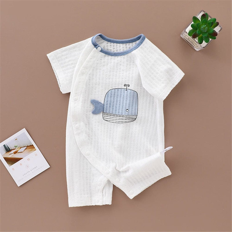 baby clothes "Little Whale" Short-Sleeved Romper -The Palm Beach Baby