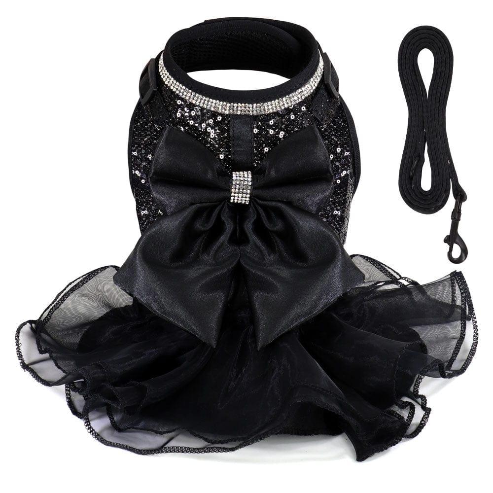DIVA Pet - Elegant Sequined Dog Tutu Harness with Bow - The Palm Beach Baby