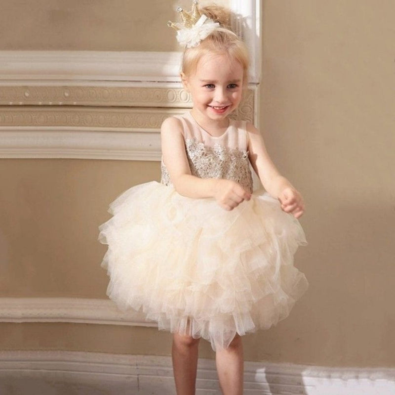 Baby & Kids Apparel champagne / 3T "Alyah" Princess Tulle Dress -The Palm Beach Baby