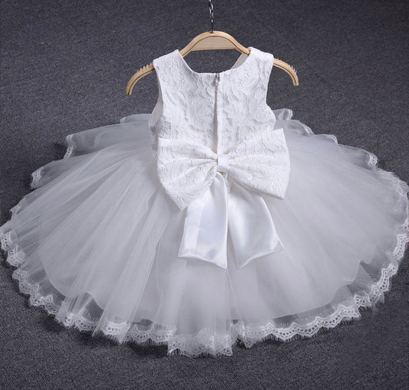 babies and kids clothes white2 / 12M / CN "Elizabet" Sleeveless Lace Occasion Dress - Pink or White -The Palm Beach Baby
