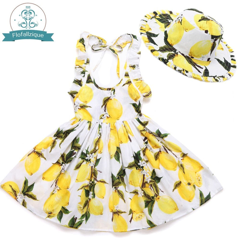 kids and babies "Oh Suzannah" Flirty Floral Party Dress With Hat -The Palm Beach Baby