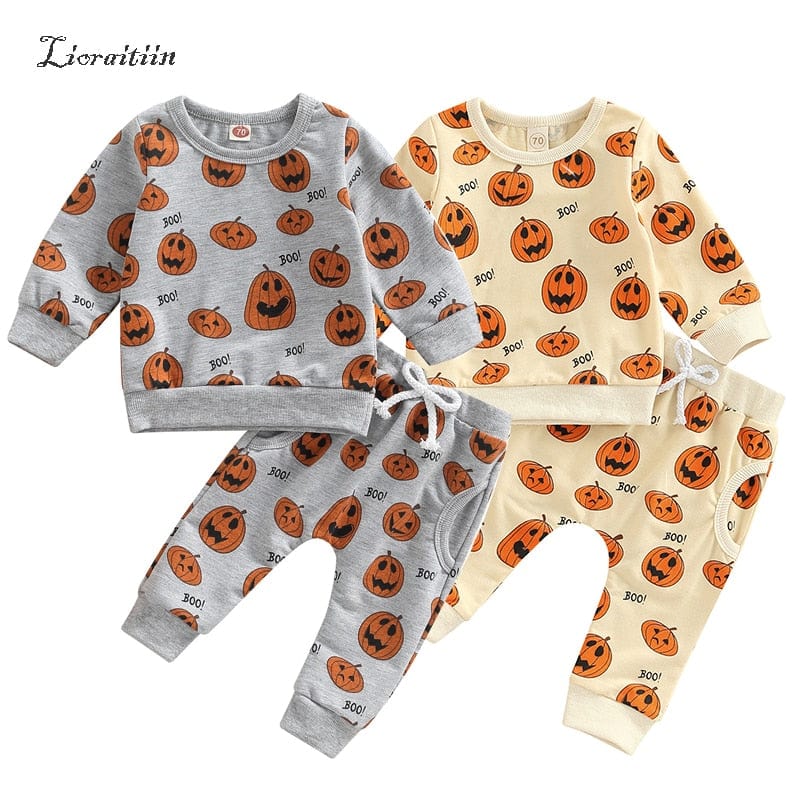 babies and kids clothes 2 PC Children's Halloween Themed Warm-Up Set -The Palm Beach Baby