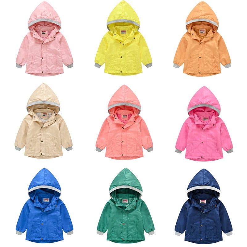 babies and kids clothes Children's Hooded Waterproof Jacket (9 Colors) -The Palm Beach Baby