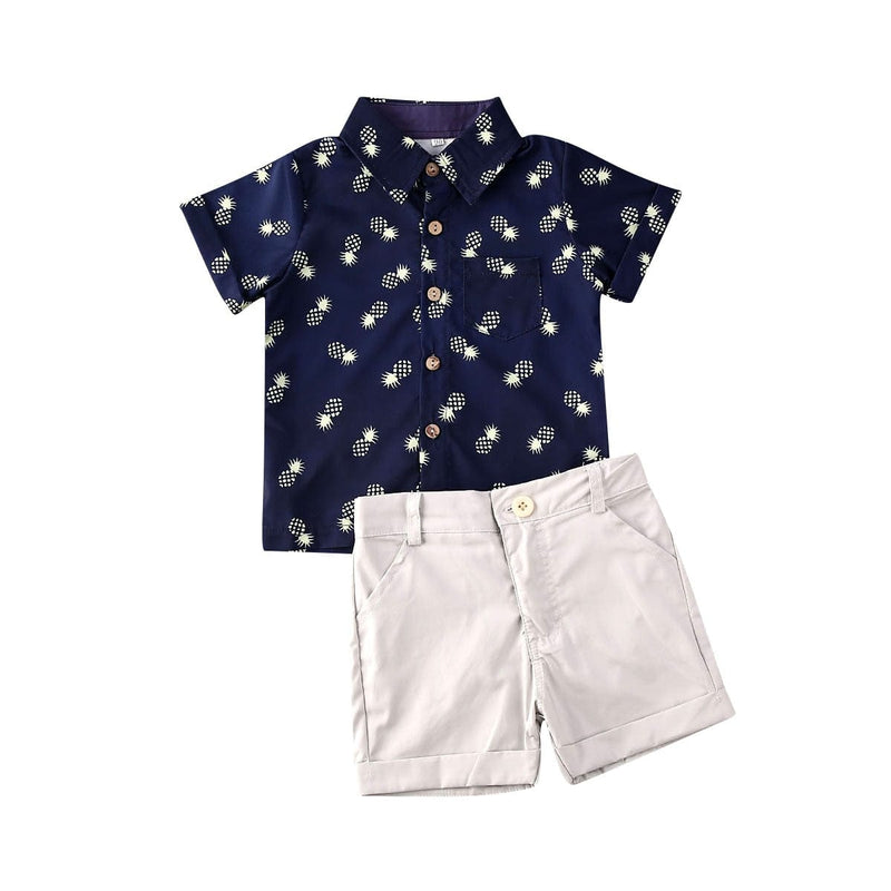 baby and kids apparel "Pineapple Sweetie" Boys Shorts Set -The Palm Beach Baby