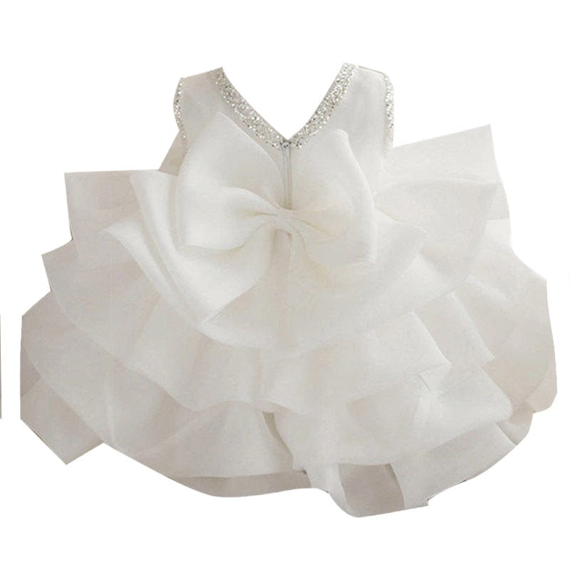 Baby & Kids Apparel "Deidre-Marie Flower White Occasion Dress -The Palm Beach Baby