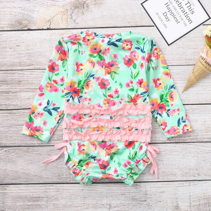 bathing suit The "Layla" Floral Romper/Swimsuit -The Palm Beach Baby