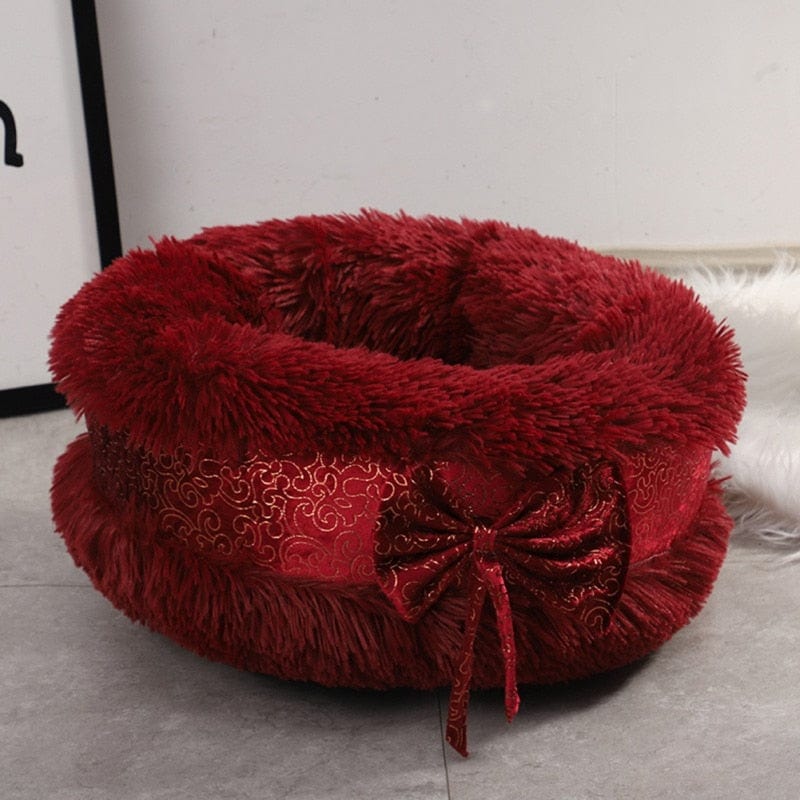 pet bed sofa Red / S / United States DIVA Pet - Chic Plush Luxury Bow Pet Bed -The Palm Beach Baby