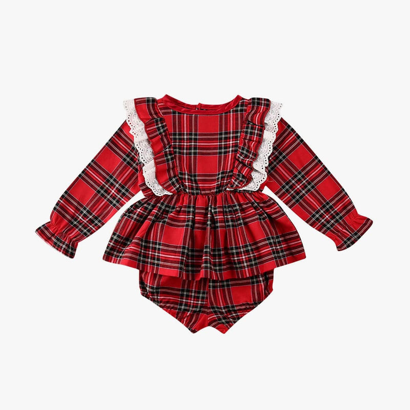 kids and babies 'Plaid Love" 1 PC Romper Dress -The Palm Beach Baby