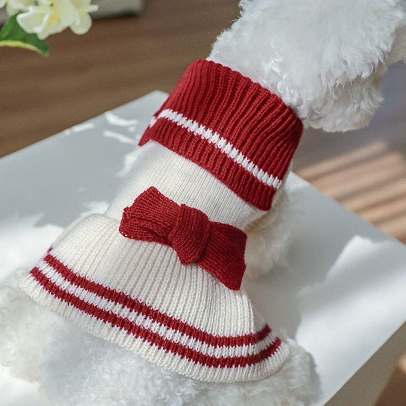pet sweaters DIVA Pet - "Clea" Small Dog Sweater Dress -The Palm Beach Baby