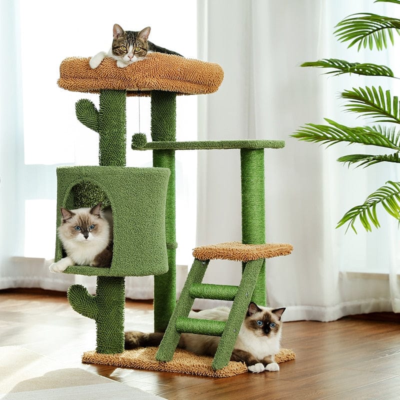 Pet Accessories Cactus Cat Tree House With Natural Scratching Posts -The Palm Beach Baby