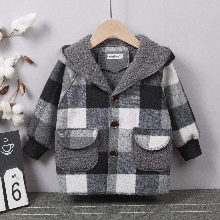kids and babies F195016D Gray / 2T Fall/Winter Cozy Warm Children's Coat -The Palm Beach Baby