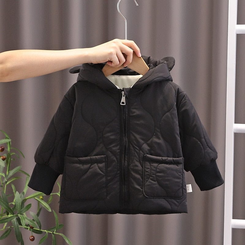 kids and babies F205002D Black / 2T Fall/Winter Cozy Warm Children's Coat -The Palm Beach Baby