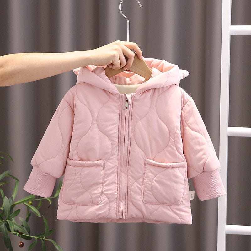 kids and babies F205002D Pink / 2T Fall/Winter Cozy Warm Children's Coat -The Palm Beach Baby
