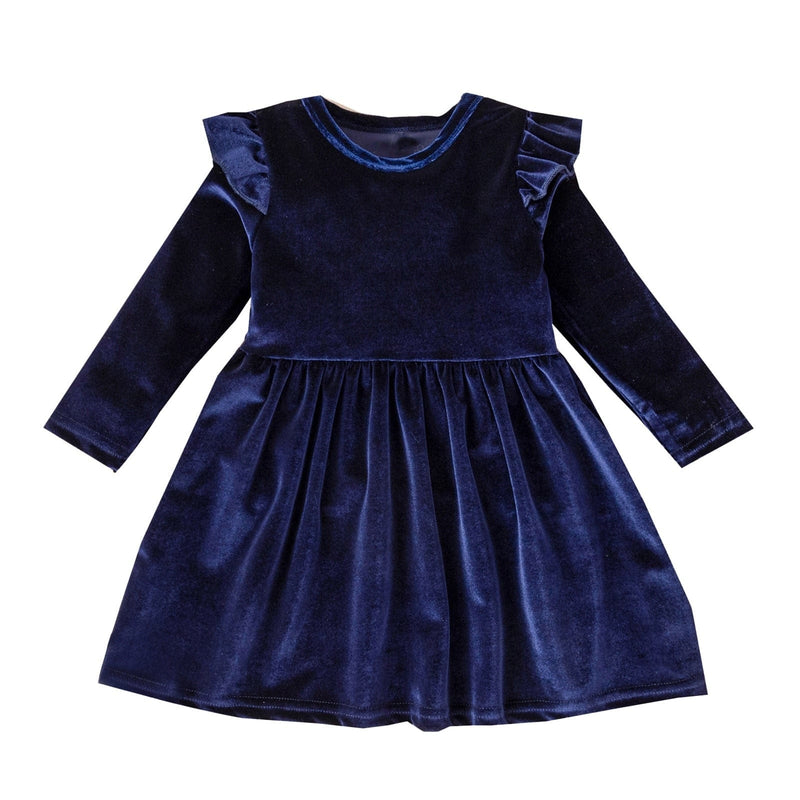 kids and babies Navy / 2-3 Years / United States "Maureen"  Velvet Party Dress -The Palm Beach Baby